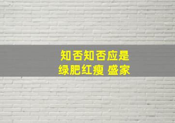 知否知否应是绿肥红瘦 盛家